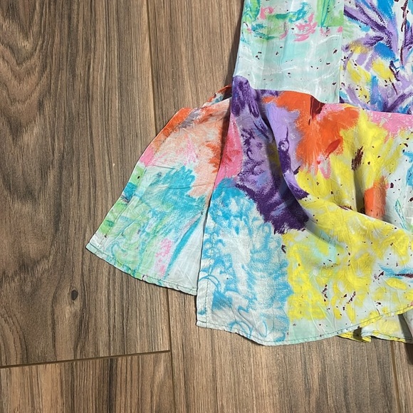 J Jams World Gazebo Floral Maxi Dress Women’s Small Short Sleeve Boho Resort - Picture 8 of 12